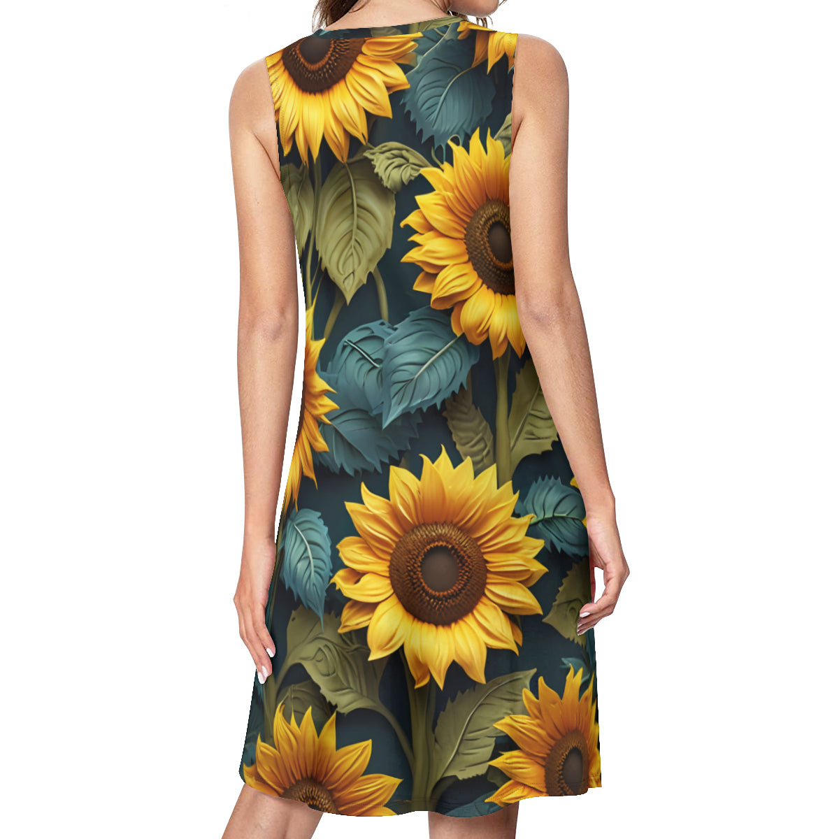 Sunflower Pattern Women's Casual Dress