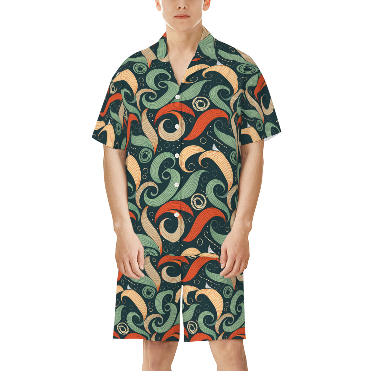 Abstract Pattern Man's Shirt And Short Set