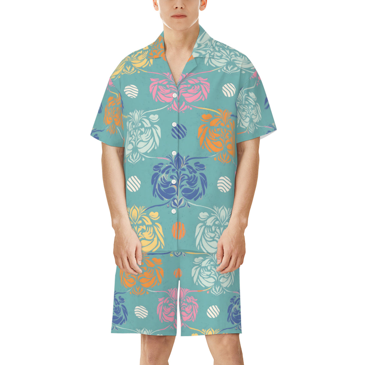 Abstract Pattern Man's Shirt And Short Set
