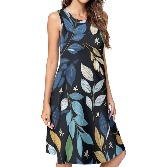 Elegant Leaves Women's Casual Dress