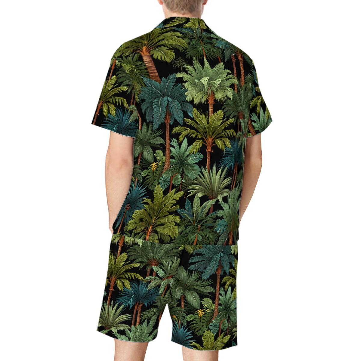 Tropical Trees Man's Shirt And Short Set