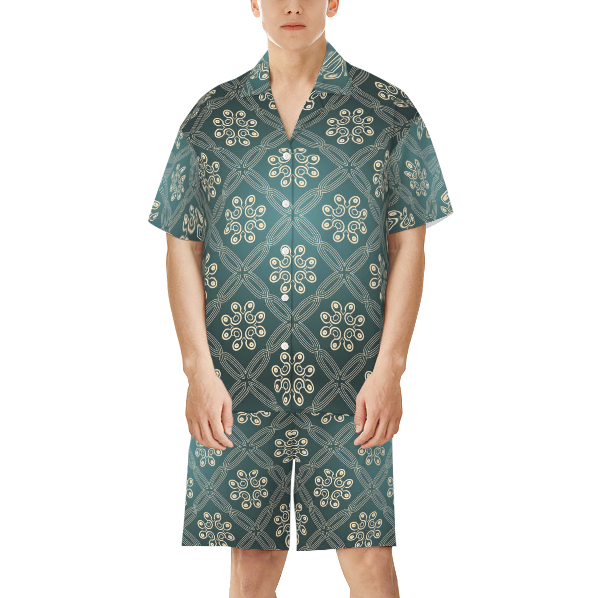 Abstract Pattern Man's Shirt And Short Set