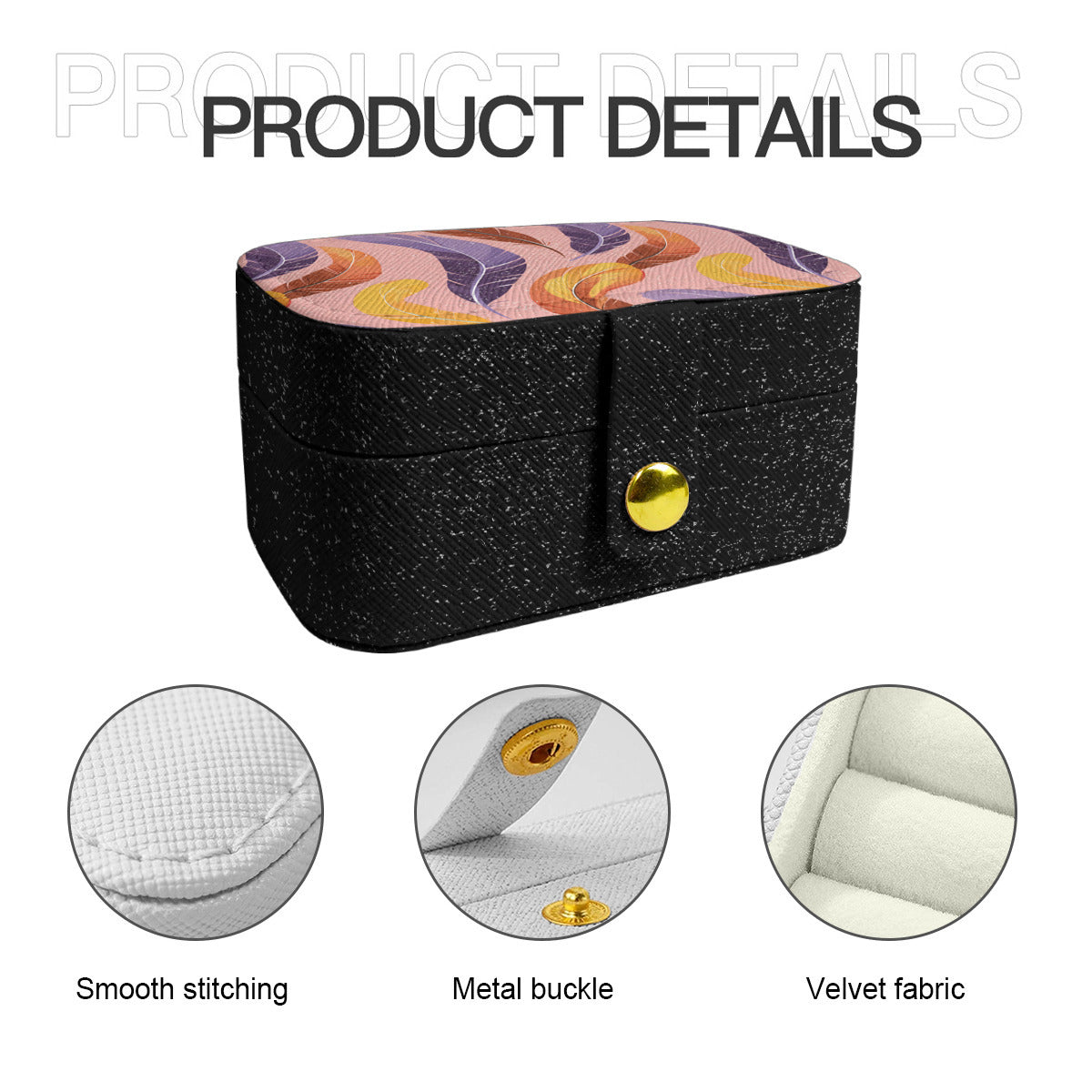 Abstract Feathers Personalized Portable Jewelry Box