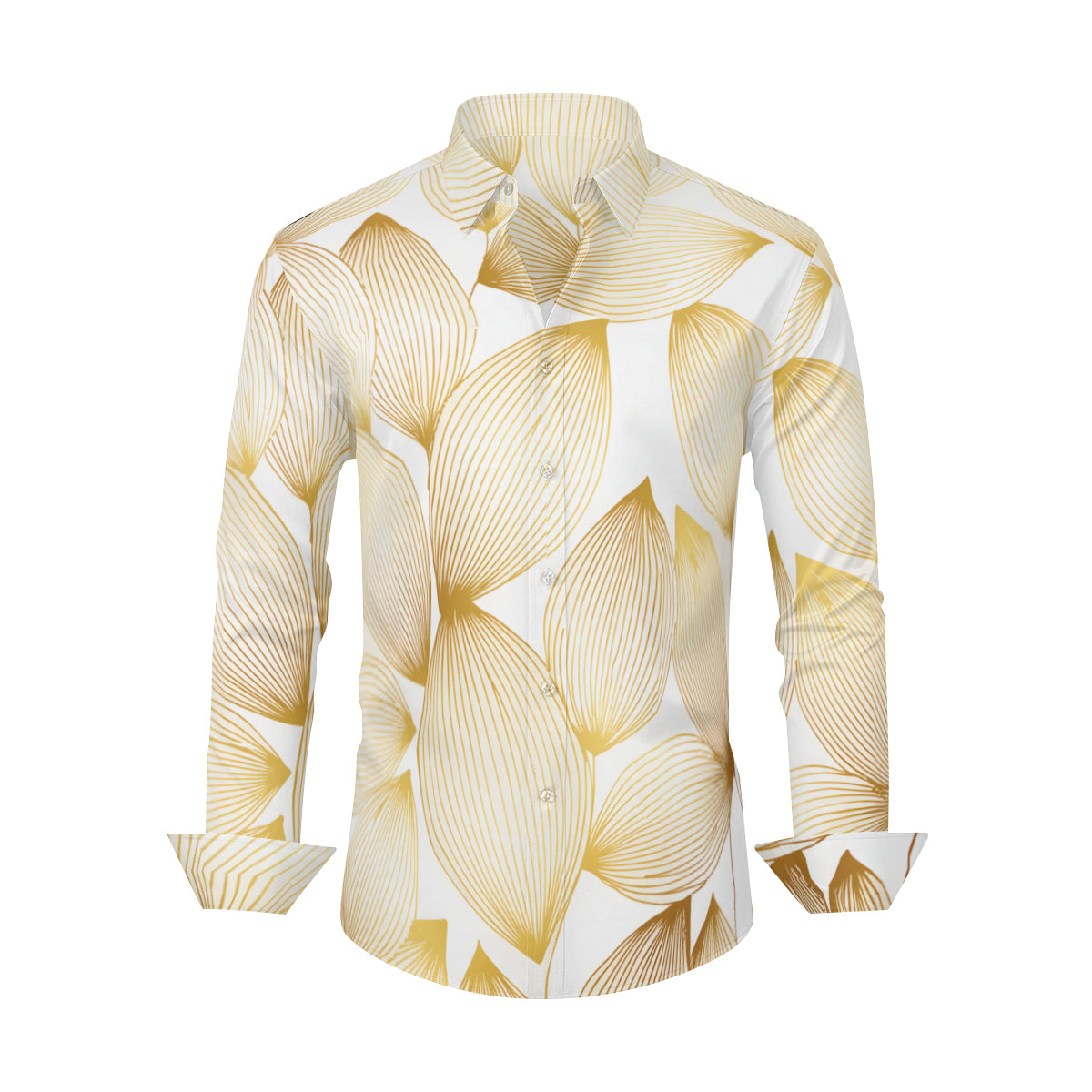 Abstract Pattern Gold Men's Classic Long-Sleeved Shirt