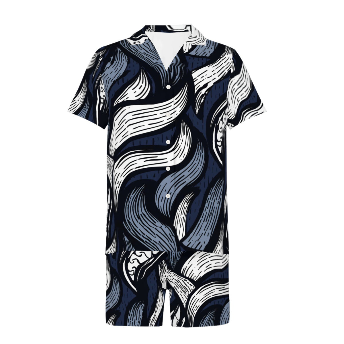 Abstract Men's Shirt And Short Set
