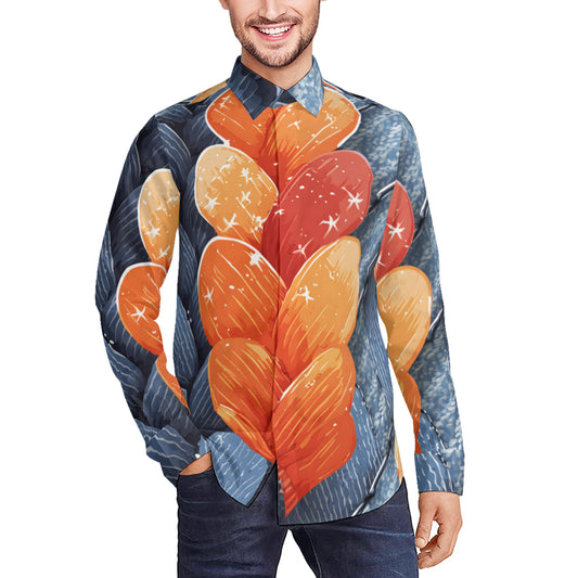 Abstract Men's Classic Long-Sleeved Shirt