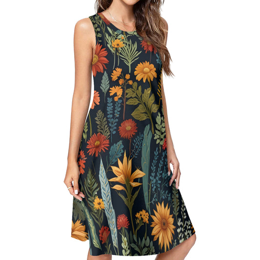 Botanical Plants Women's Casual Dress