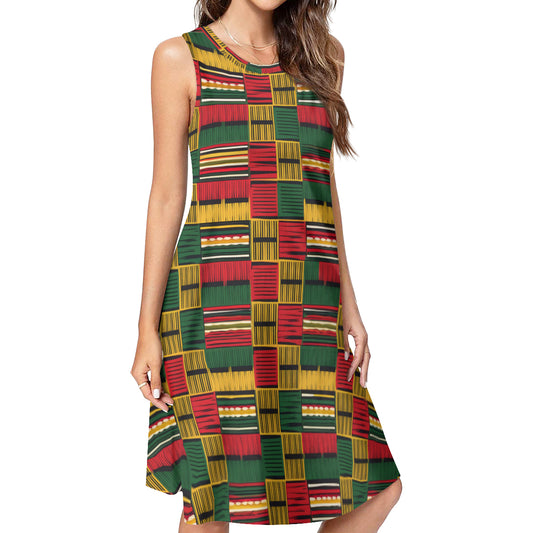 Kente Pattern Women's Casual Dress