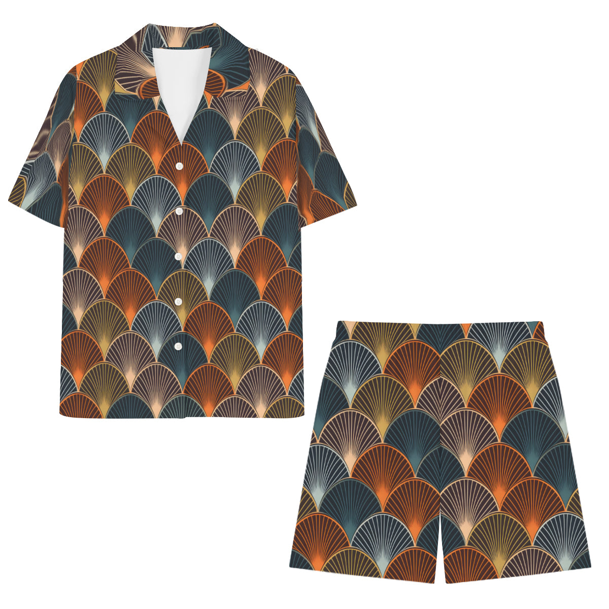 Abstract Pattern Man's Shirt And Short Set