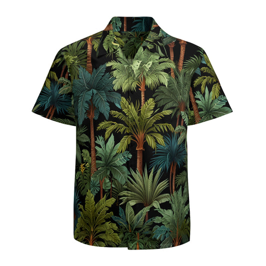 Tropical Trees Men's Casual Short-Sleeved Shirt