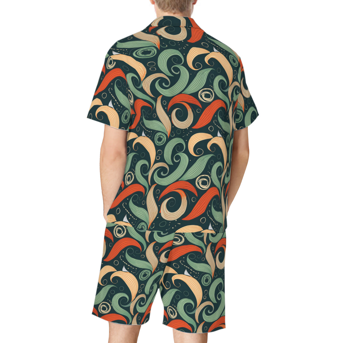 Abstract Pattern Man's Shirt And Short Set