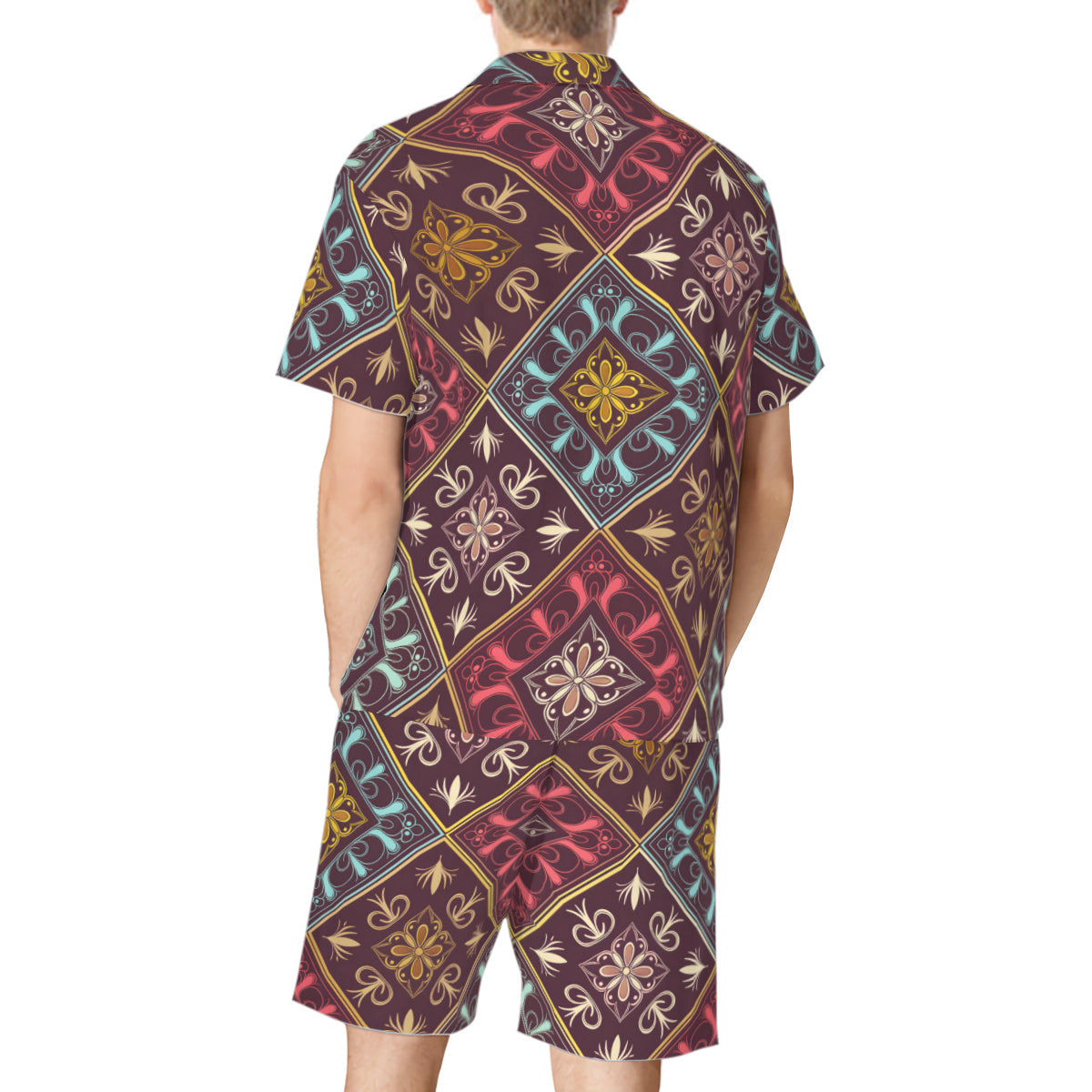Abstract Pattern Man's Shirt And Short Set