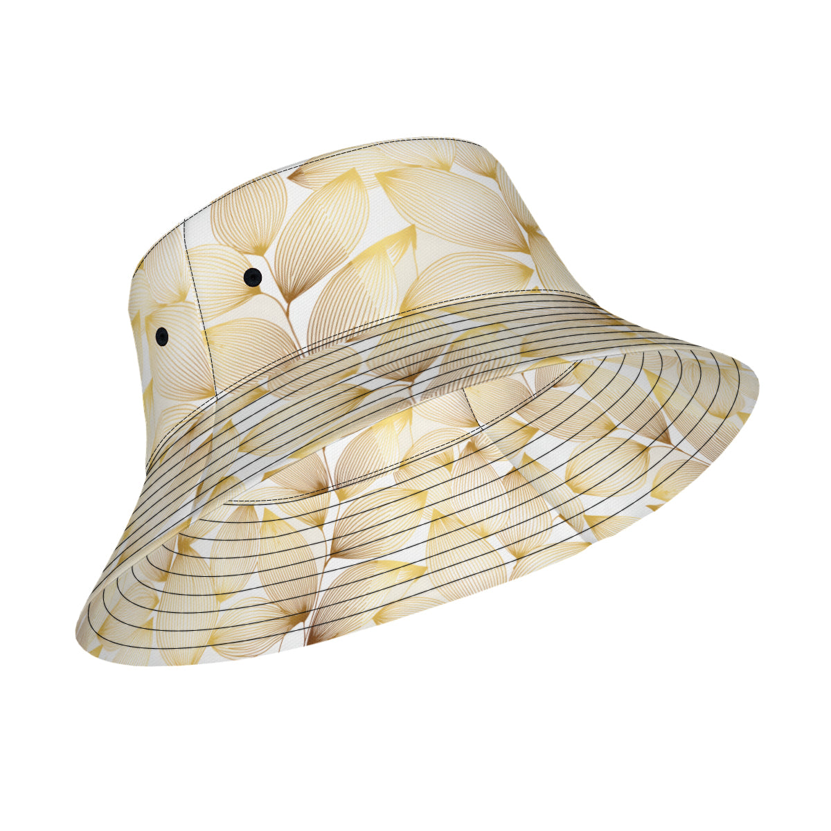 Abstract Pattern Gold Fisherman Hat