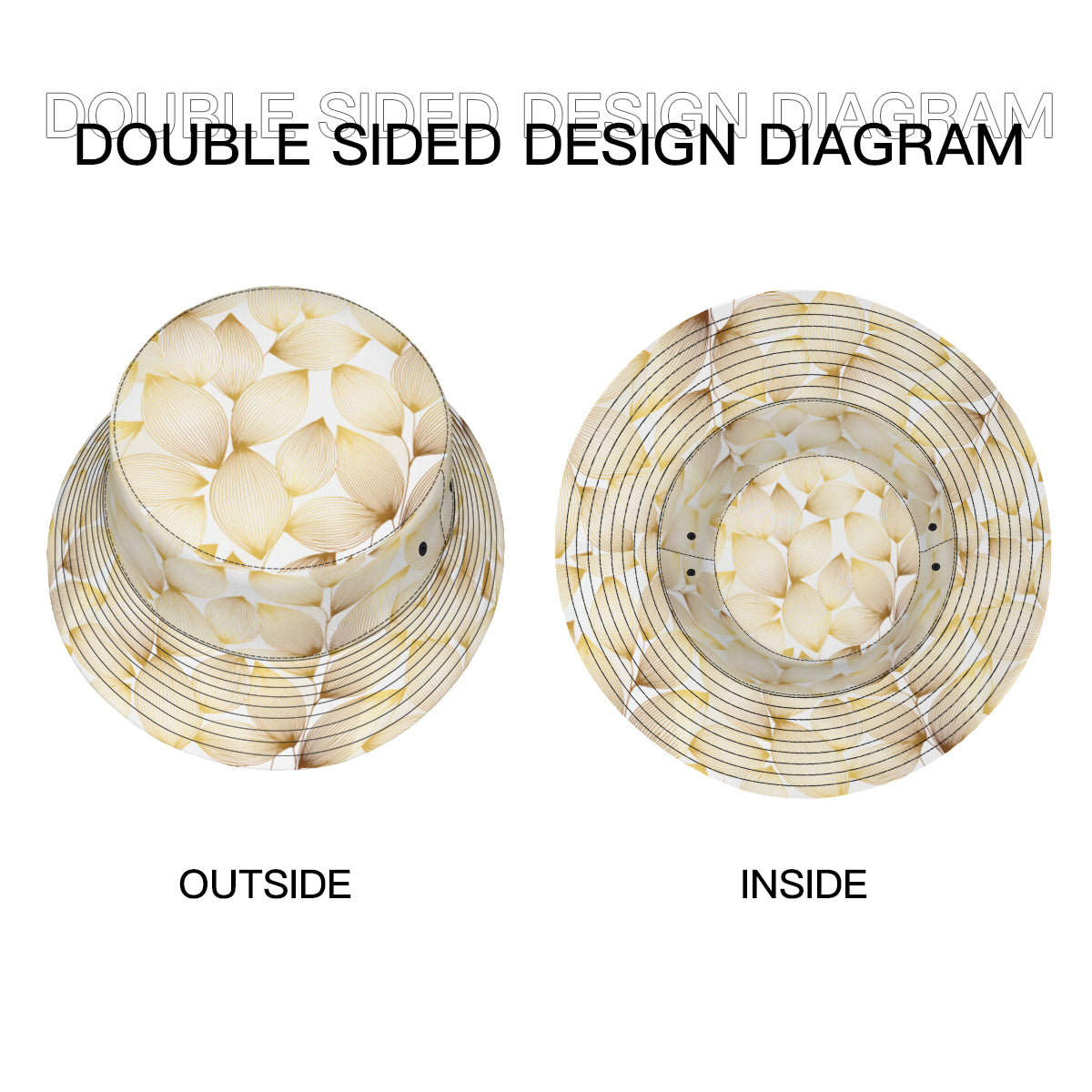 Abstract Pattern Gold Fisherman Hat