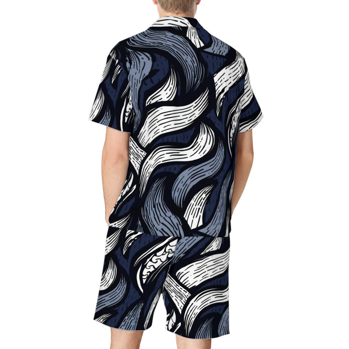 Abstract Men's Shirt And Short Set