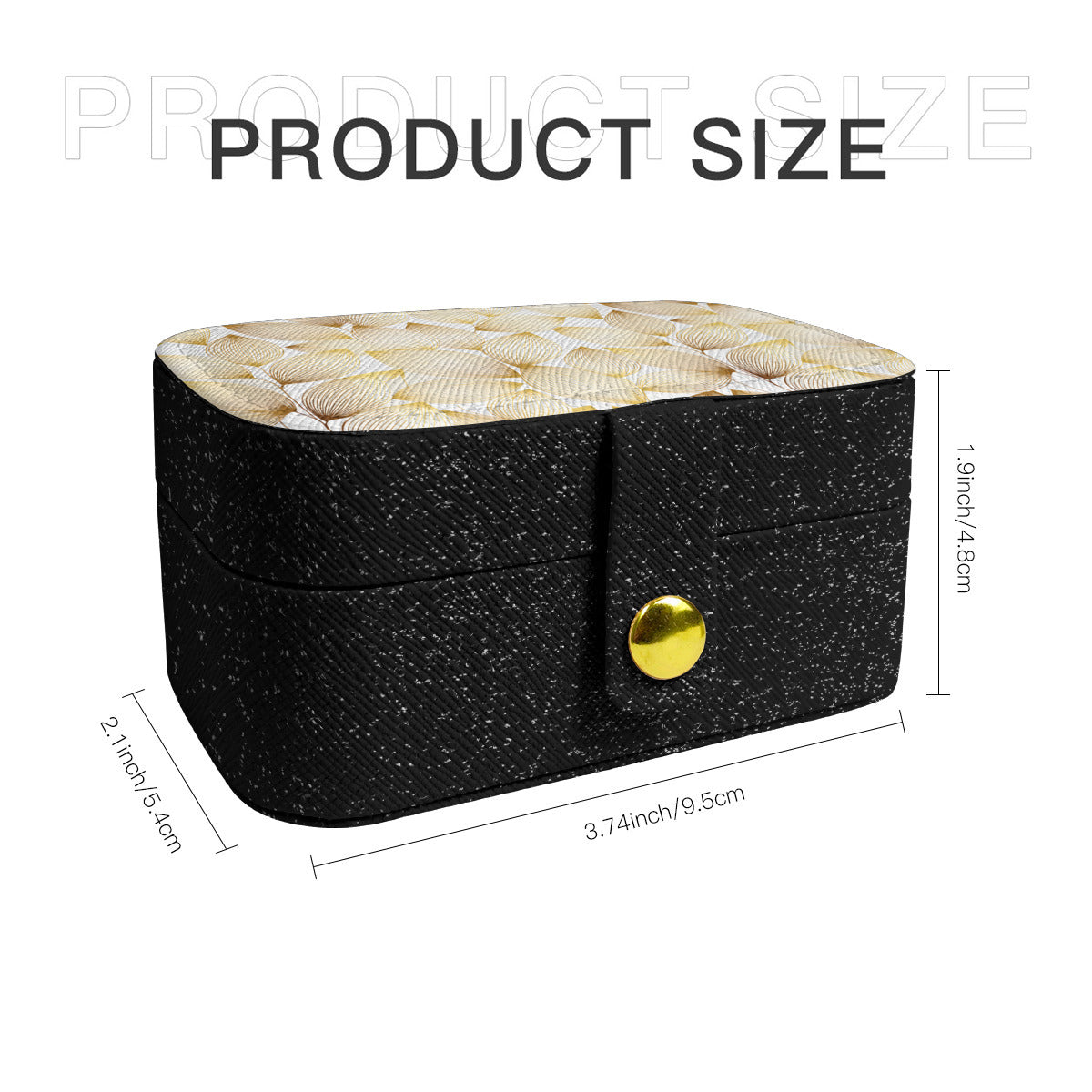 Abstract Pattern Gold Personalized Portable Jewelry Box