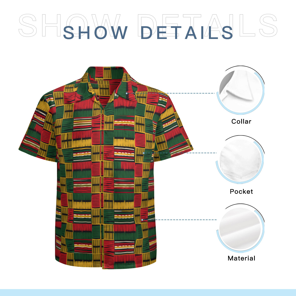 Kente Pattern Hawaiian Shirt
