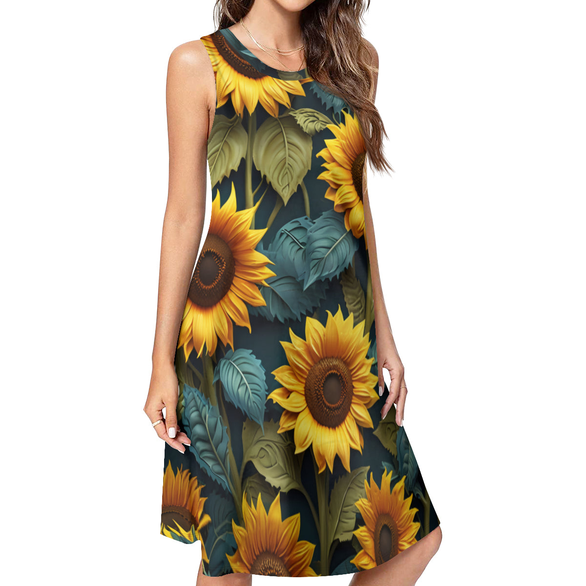 Sunflower Pattern Women's Casual Dress