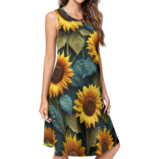 Sunflower Pattern Women's Casual Dress