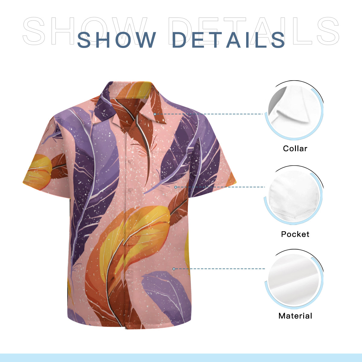 Abstract Feathers Hawaiian Shirt