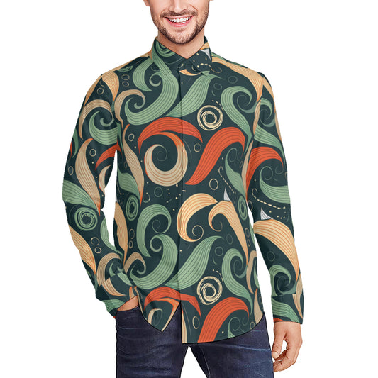 Abstract Pattern Men's Classic Long-Sleeved Shirt