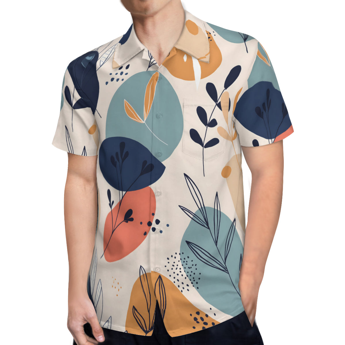 Abstract Floral Hawaiian Shirt