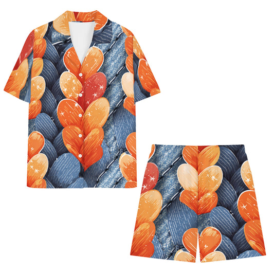 Abstract Man's Shirt and Short Set