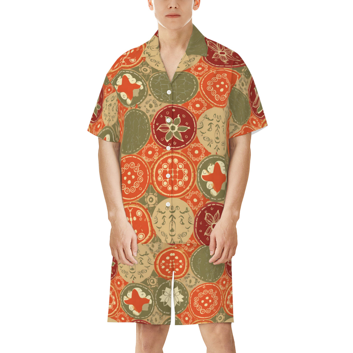 Abstract Pattern Man's Shirt And Short Set