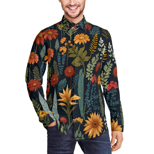 Botanical Plants Men's Classic Long-Sleeved Shirt