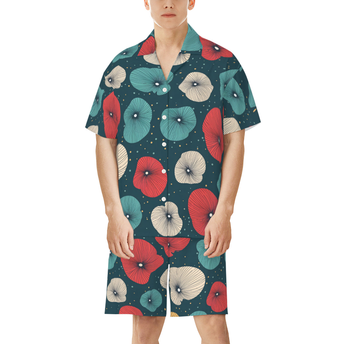 Abstract Pattern Man's Shirt And Short Set