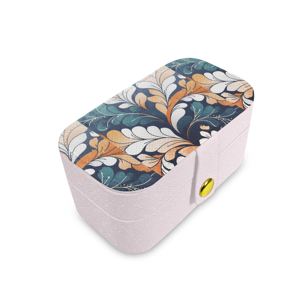 Abstract Floral Personalized Portable Jewelry Box